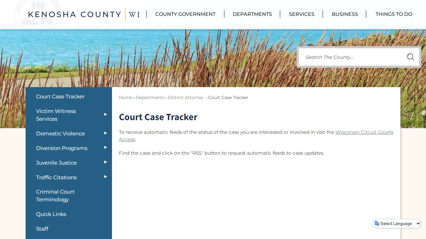 Court Case Tracker | Kenosha County, WI - Official Website